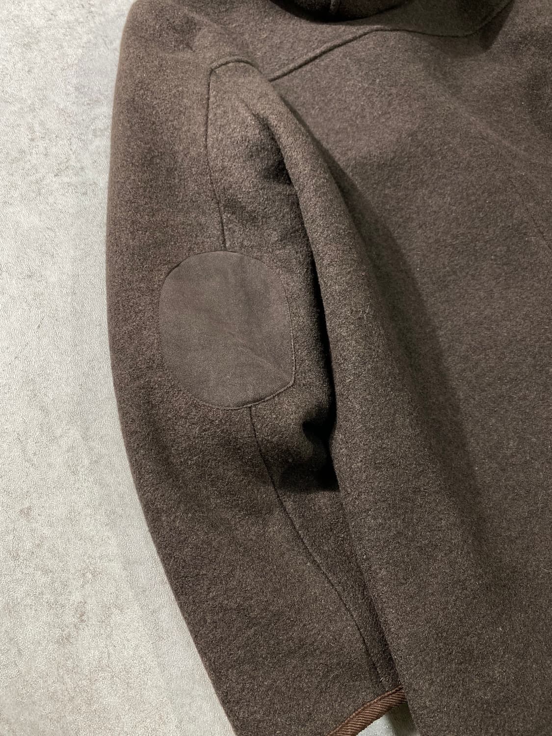 [M] Keith London 브라운 울 후드 시어링 코트 상품이미지5