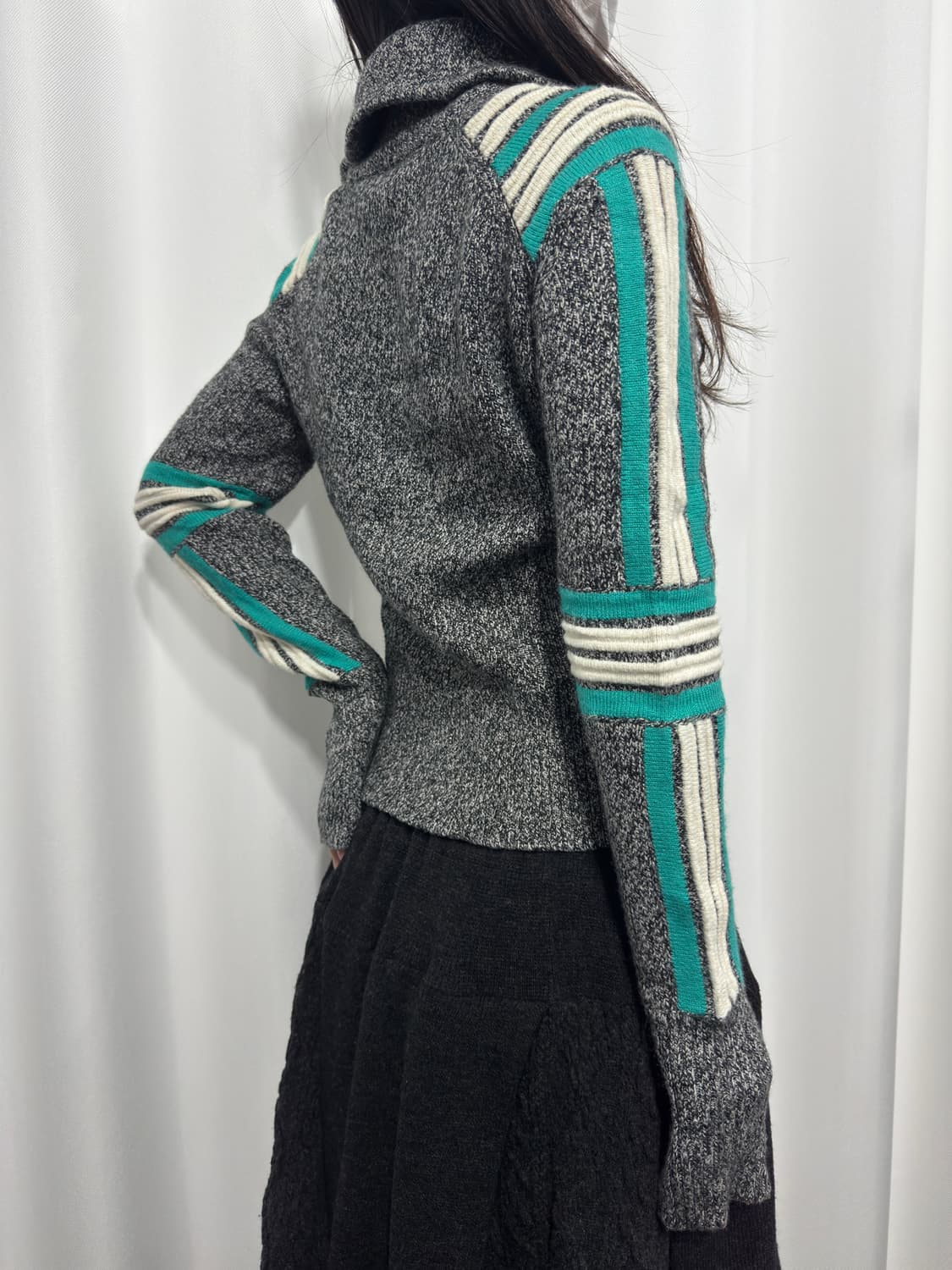 design knit twoway zipup 상품이미지4