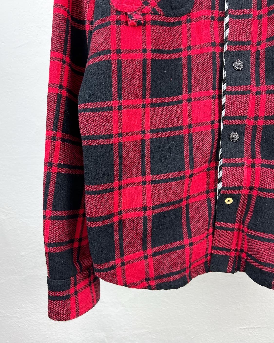 오프화이트 18SS 레드 코튼 혼방 체크 셔츠 상품이미지3