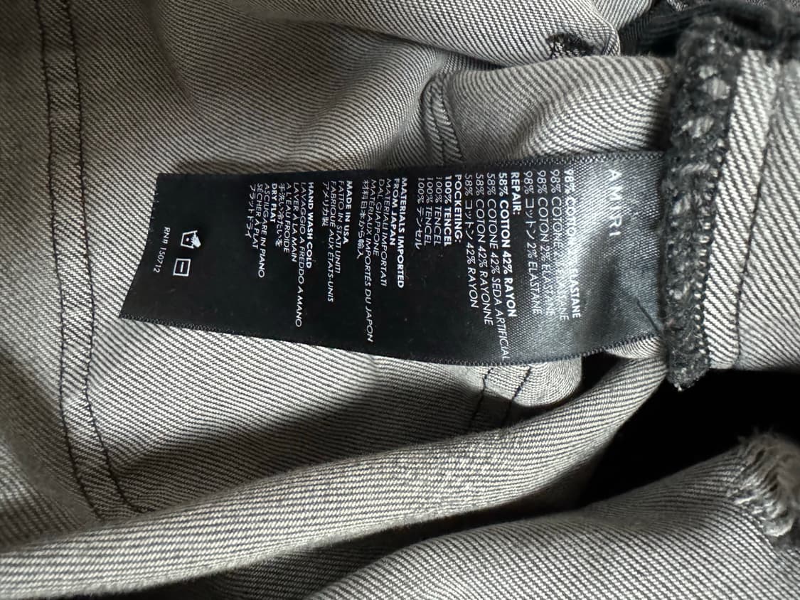 AMIRI MX1 코튼패널 그레이 데님진 32사이즈  상품이미지7