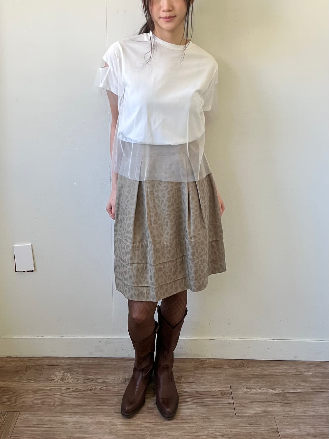 &g’aime 튤 레이어드 탑 상품이미지6