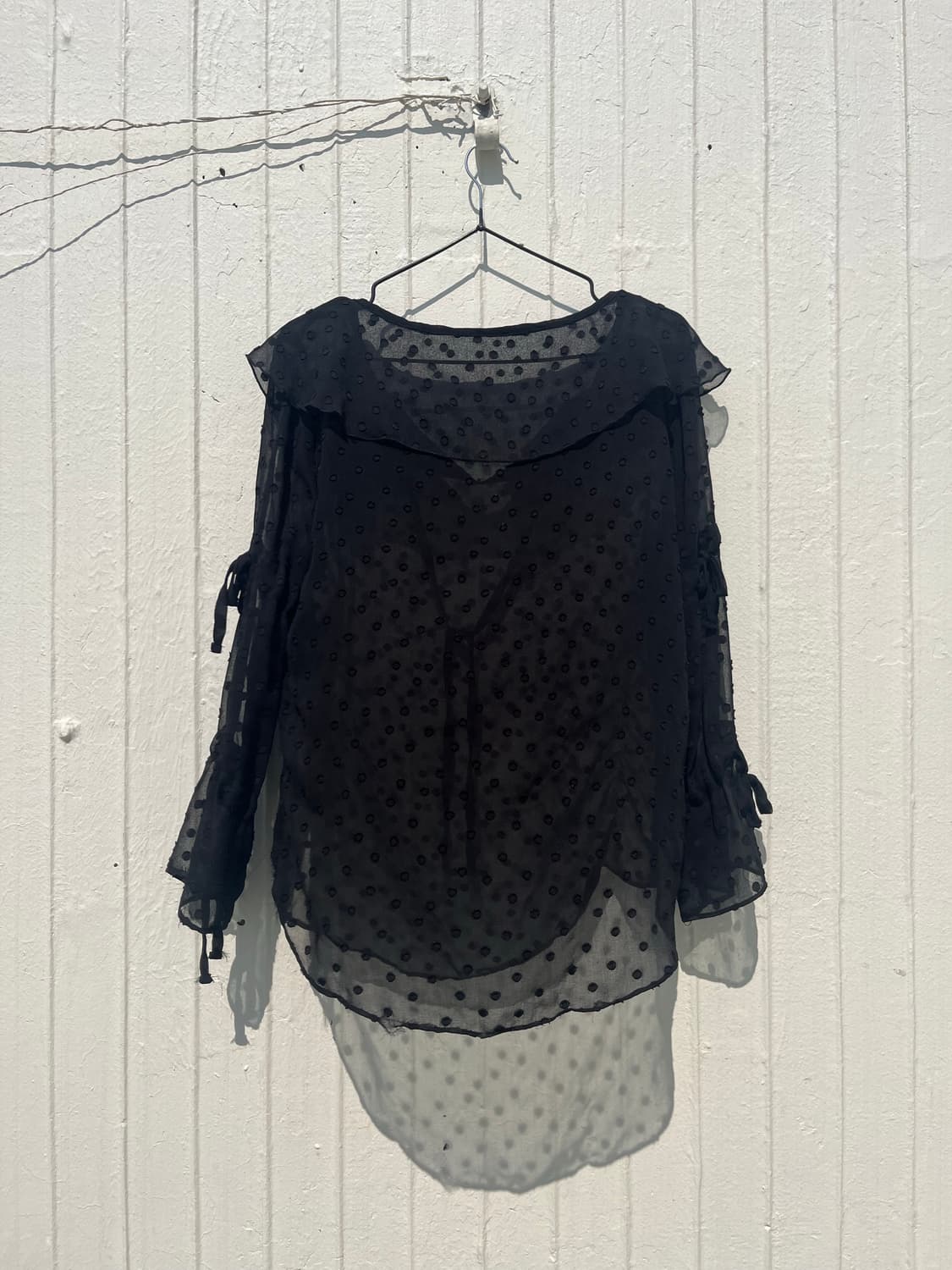 Black Sheer Blouse 블랙 쉬어 블라우스 상품이미지5