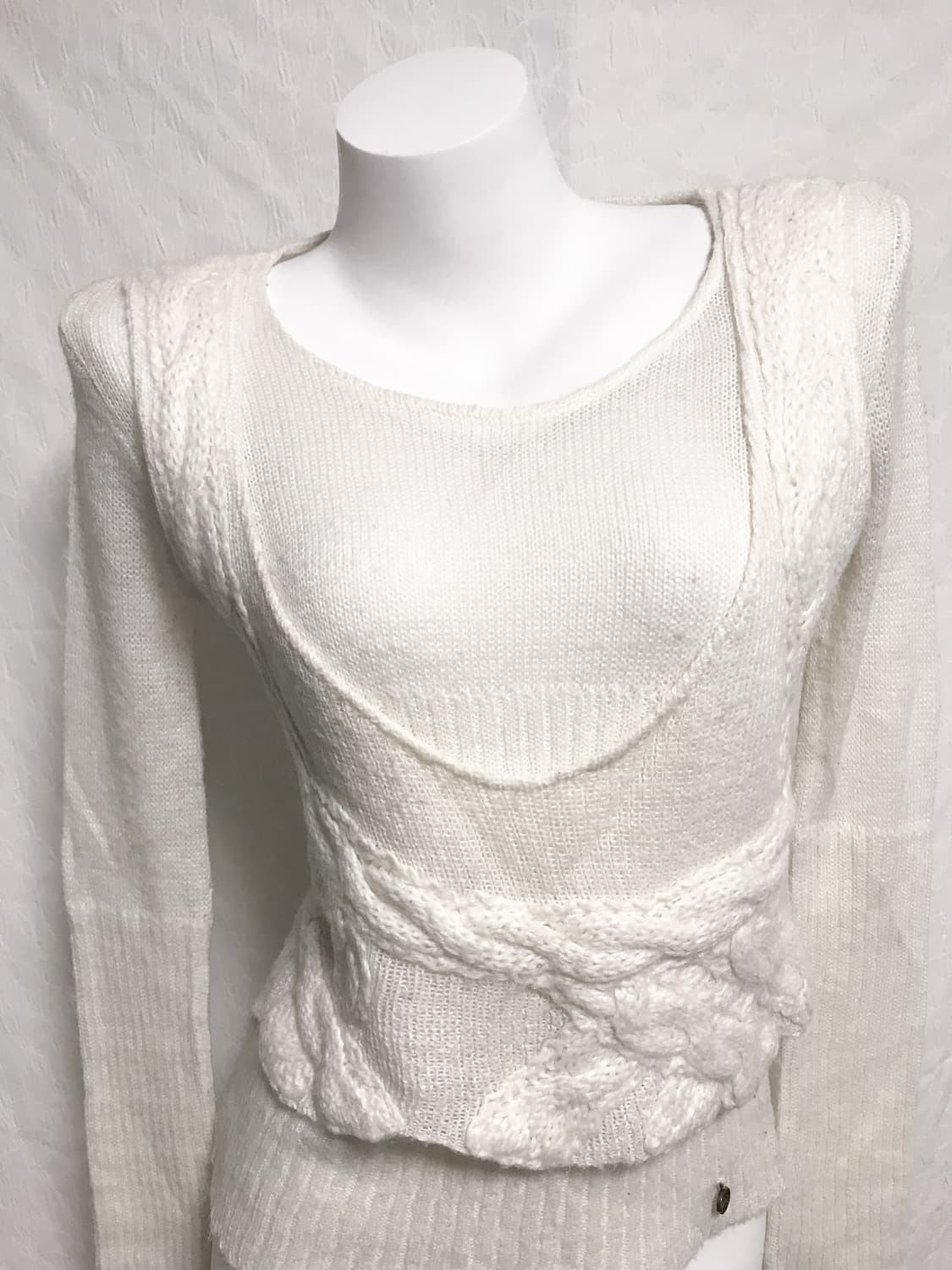 빈티지 아카이브 레이어드 모헤어 니트 롱슬리브 탑 상품이미지3