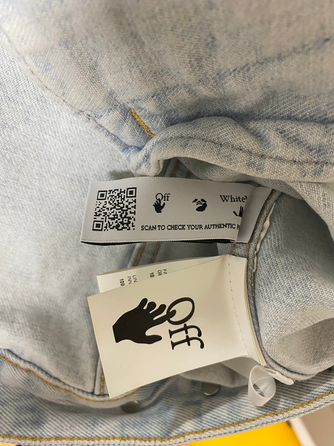 (마지막가격)오프화이트 다이애그 레귤러 자켓 라이트 블루 상품이미지5