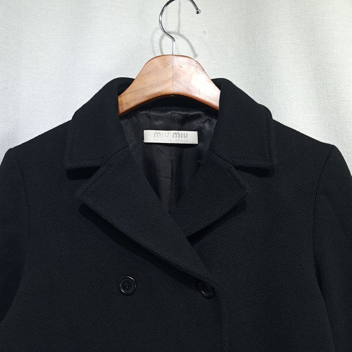CN990W M 미우미우 이탈리아 캐시미어 울 더블 하프코트 상품이미지2