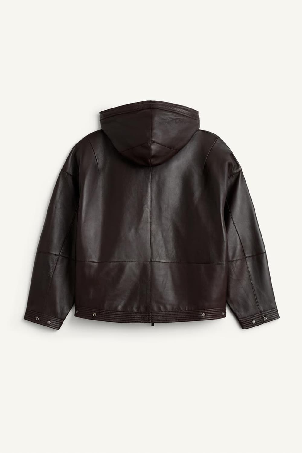 자라 SRPLS 후드 레더 가죽 자켓 다크 브라운 L-XL 상품이미지2