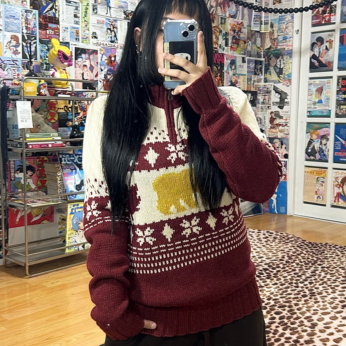 타미힐피거 노르딕 패턴 반집업 니트 상품이미지1