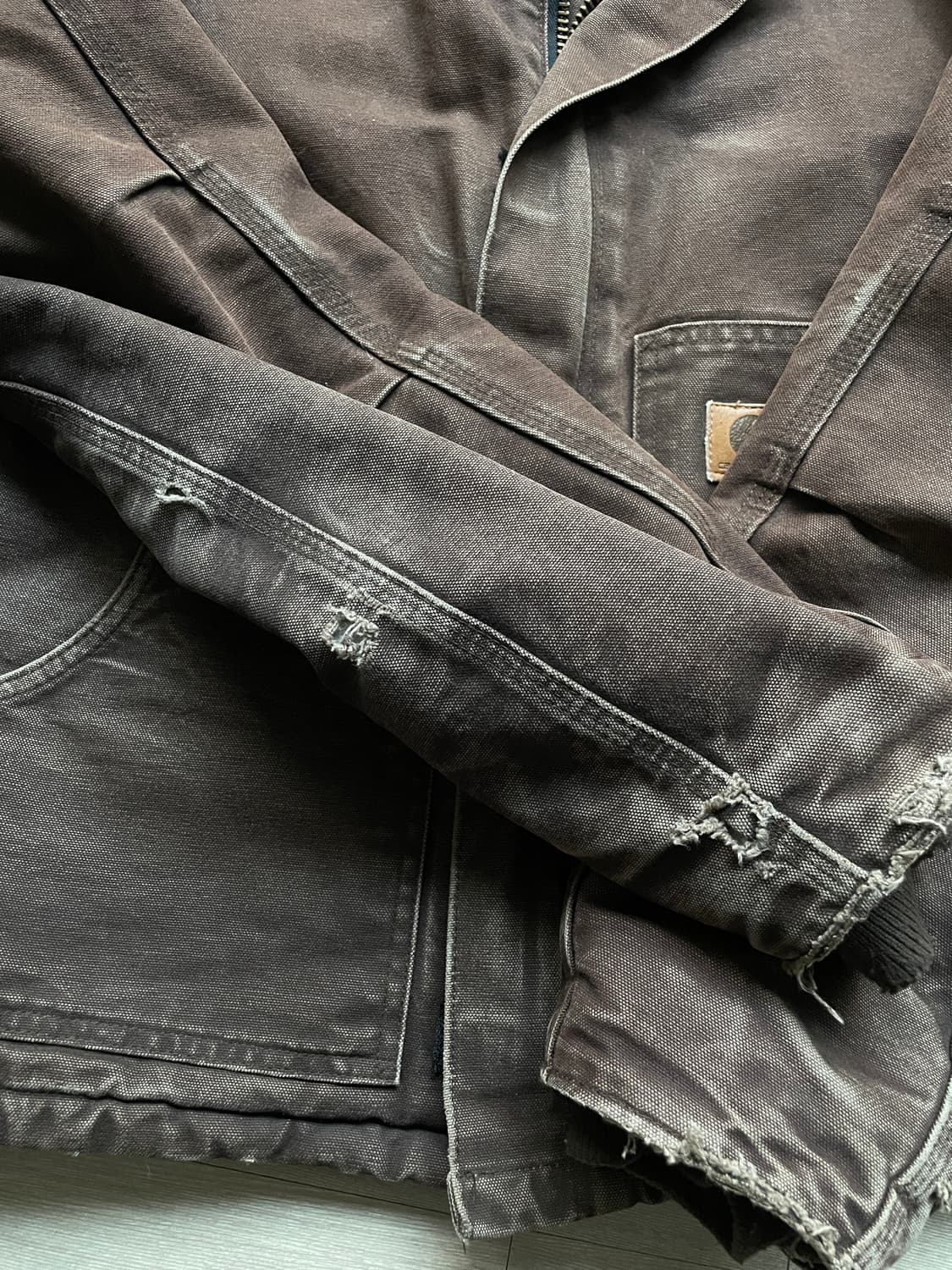 칼하트 J22 DKB 다크브라운 디트로이트 아크틱 자켓 빈티지 상품이미지7