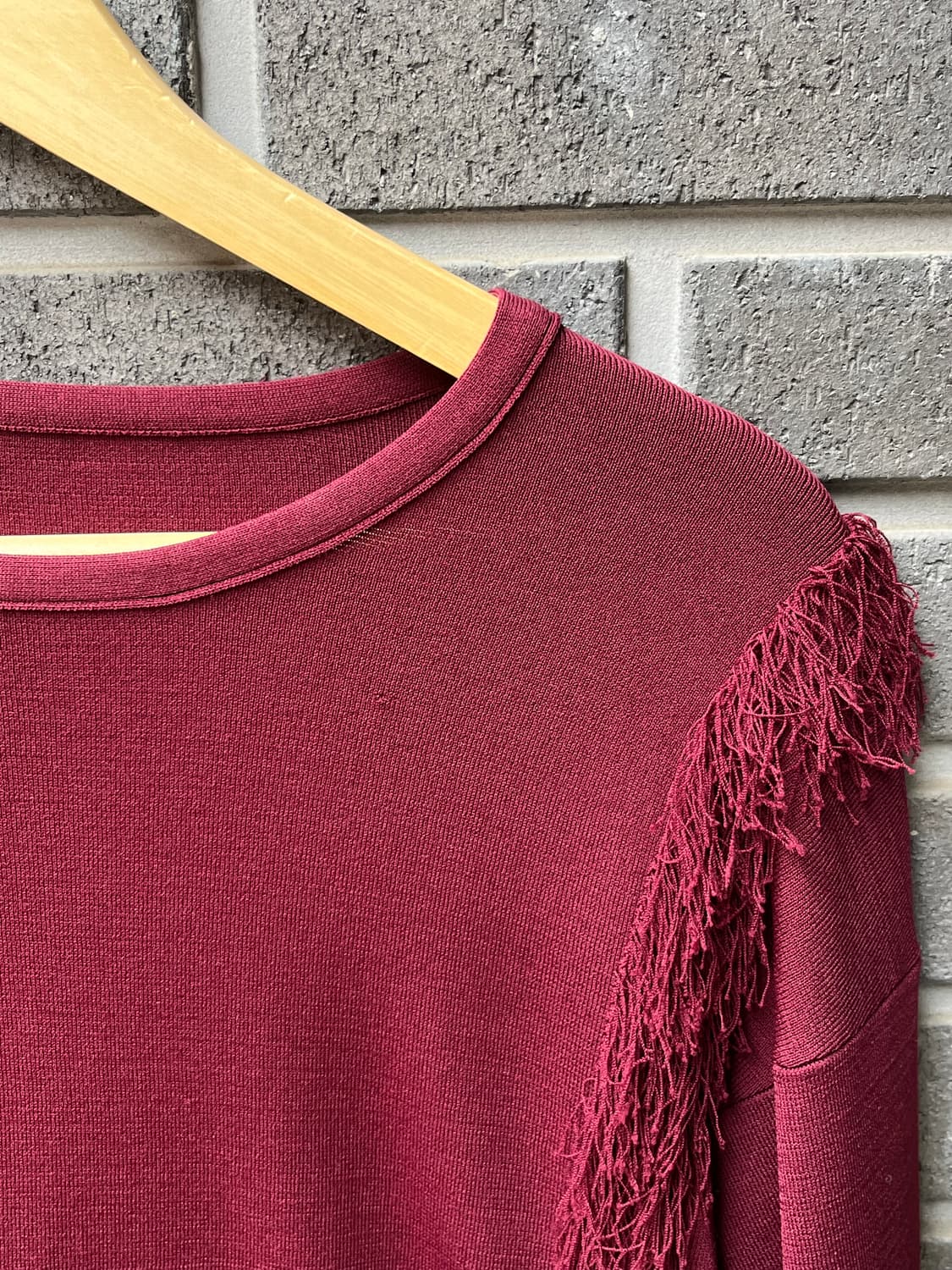 프린지 롱슬리브 버건디 상품이미지10