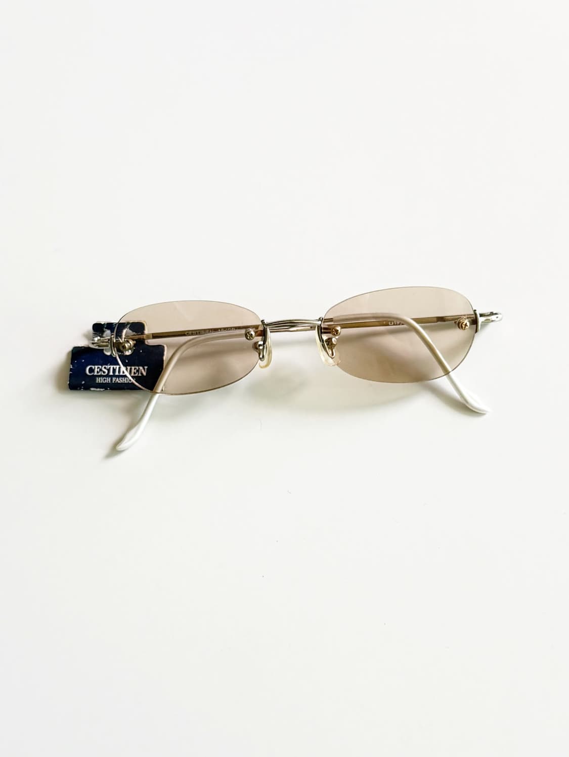 CESTIBIEN 무테 스퀘어 프레임 빈티지 틴트 안경 상품이미지1