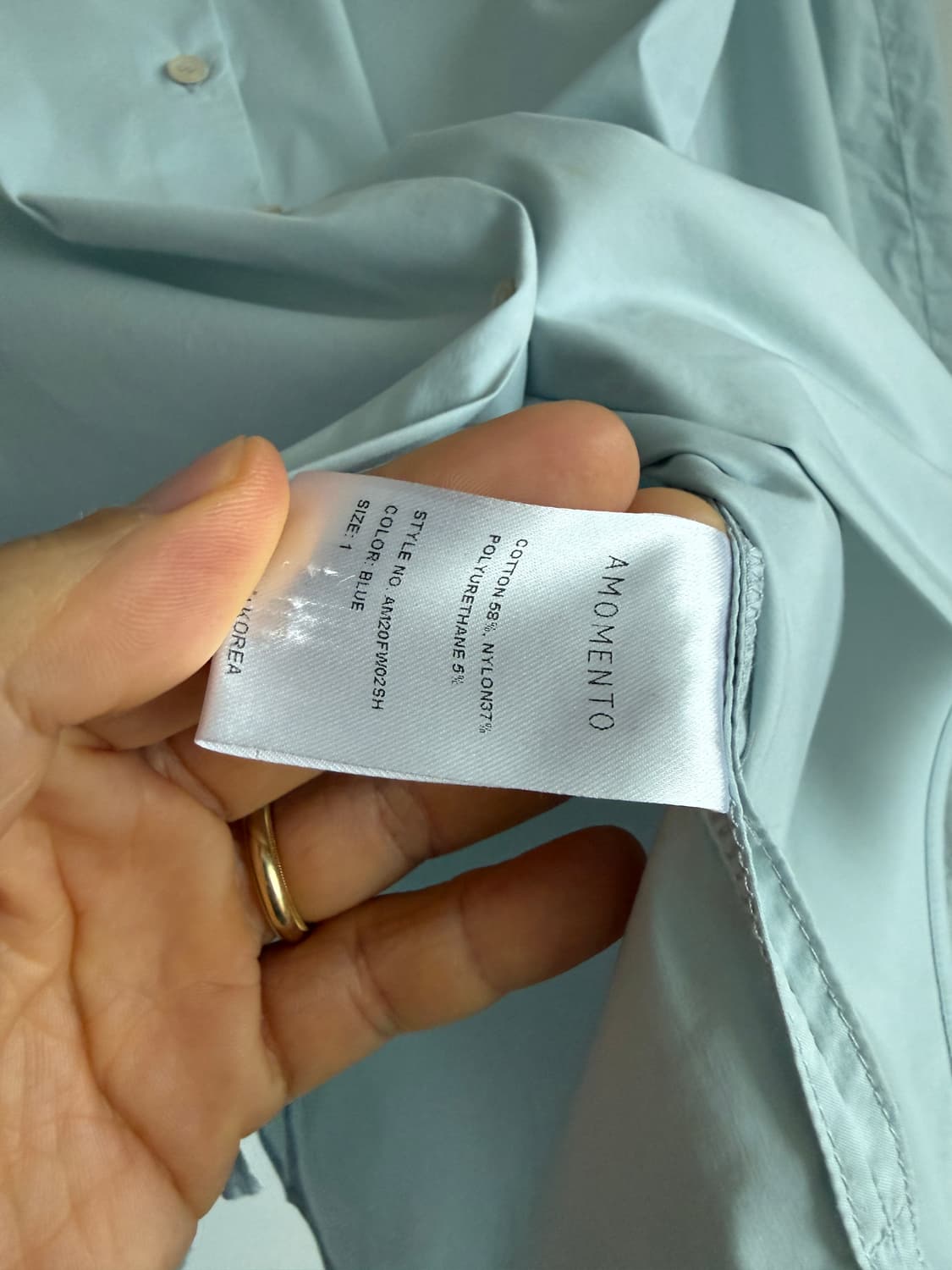 아모멘토(AMOMENTO) 코튼 셔츠(얇은 코튼) 상품이미지8