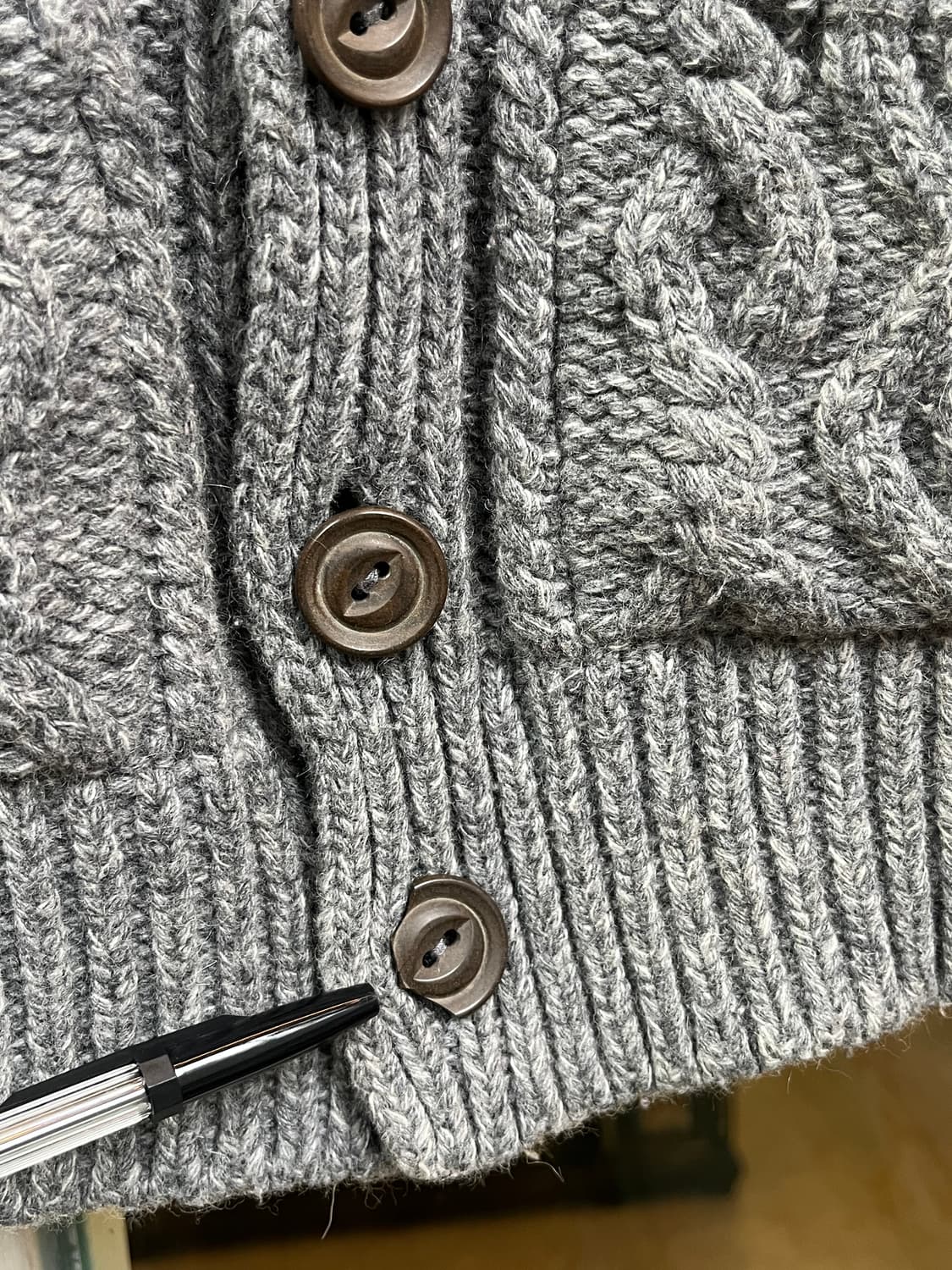 Franklin Marshall 케이블 니트 울 가디건 S 상품이미지6