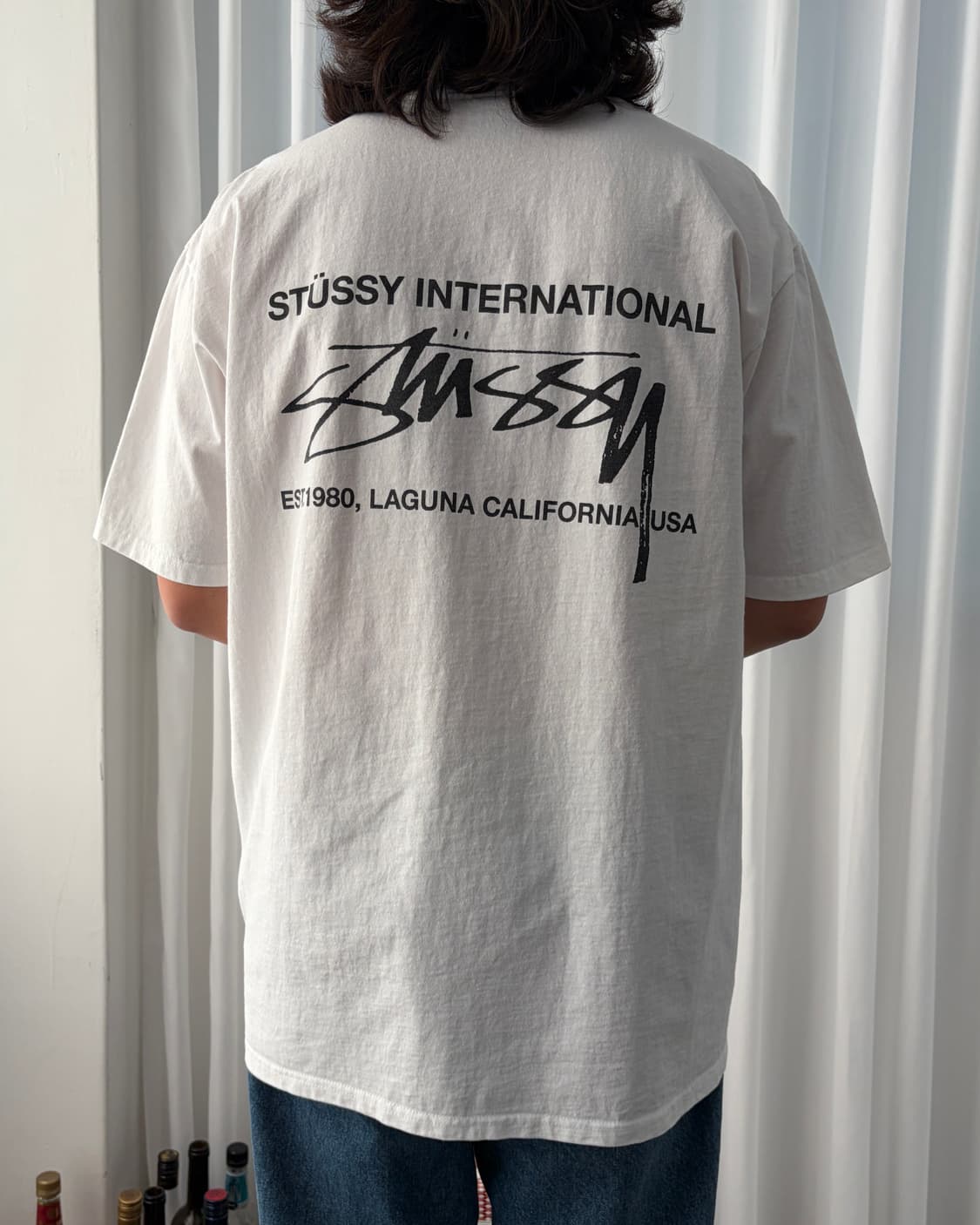 [XL]STUSSY 스투시 스무스 인터내셔널 티셔츠 화이트 상품이미지1