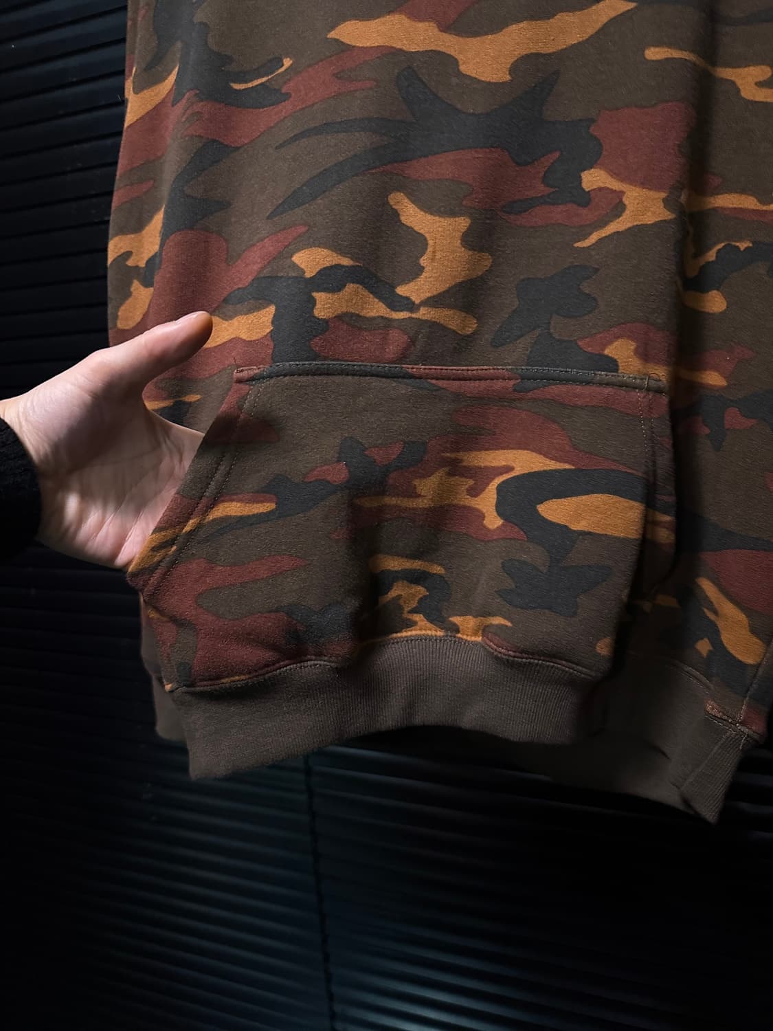 HeyBig 카모 스웻 후드 후디 밀리터리 워크 군인 털 L 100 아메 상품이미지3