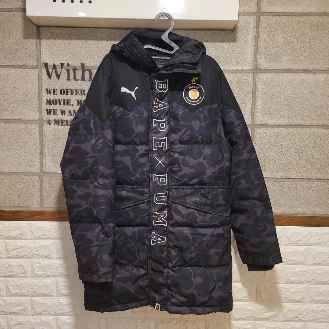 베이프 푸마 흑계 롱패딩 S  상품이미지1