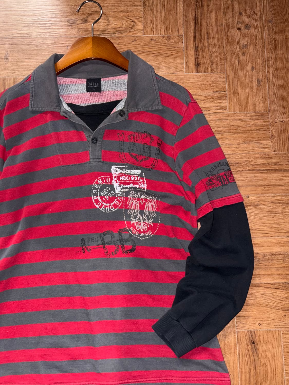 빈티지 스트라이프 레이어드 카라티 상품이미지6