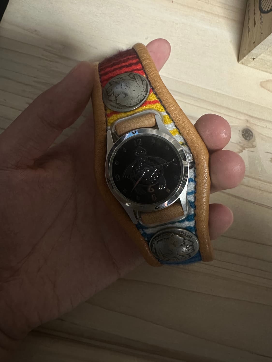 Kc,S Leathercraft 웨스턴 레더 팔찌 시계 상품이미지3