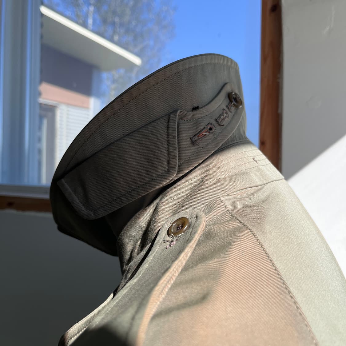 80s 아쿠아큐스텀 트렌치코트 레어 디테일 아쿠아5 영국 생산 상품이미지6