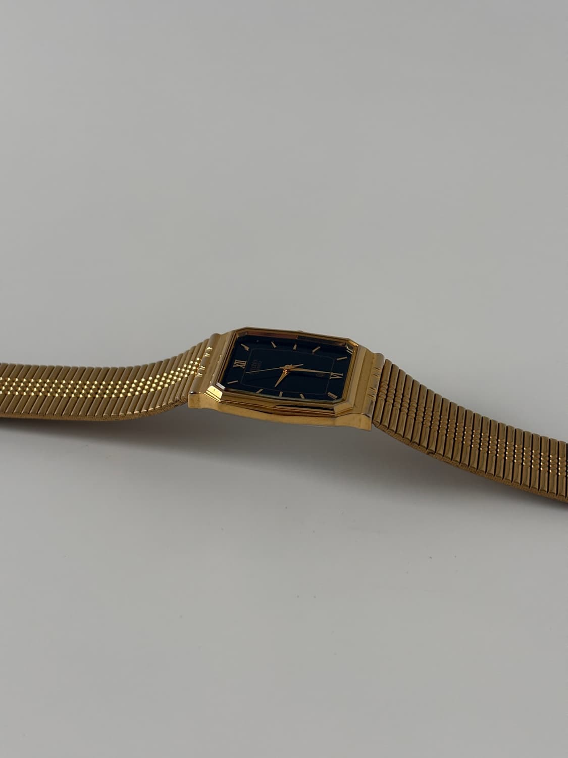 시티즌 1980년대 빈티지 시계 CQ 블랙 다이얼 골드 스퀘어 쿼츠 남성 상품이미지6