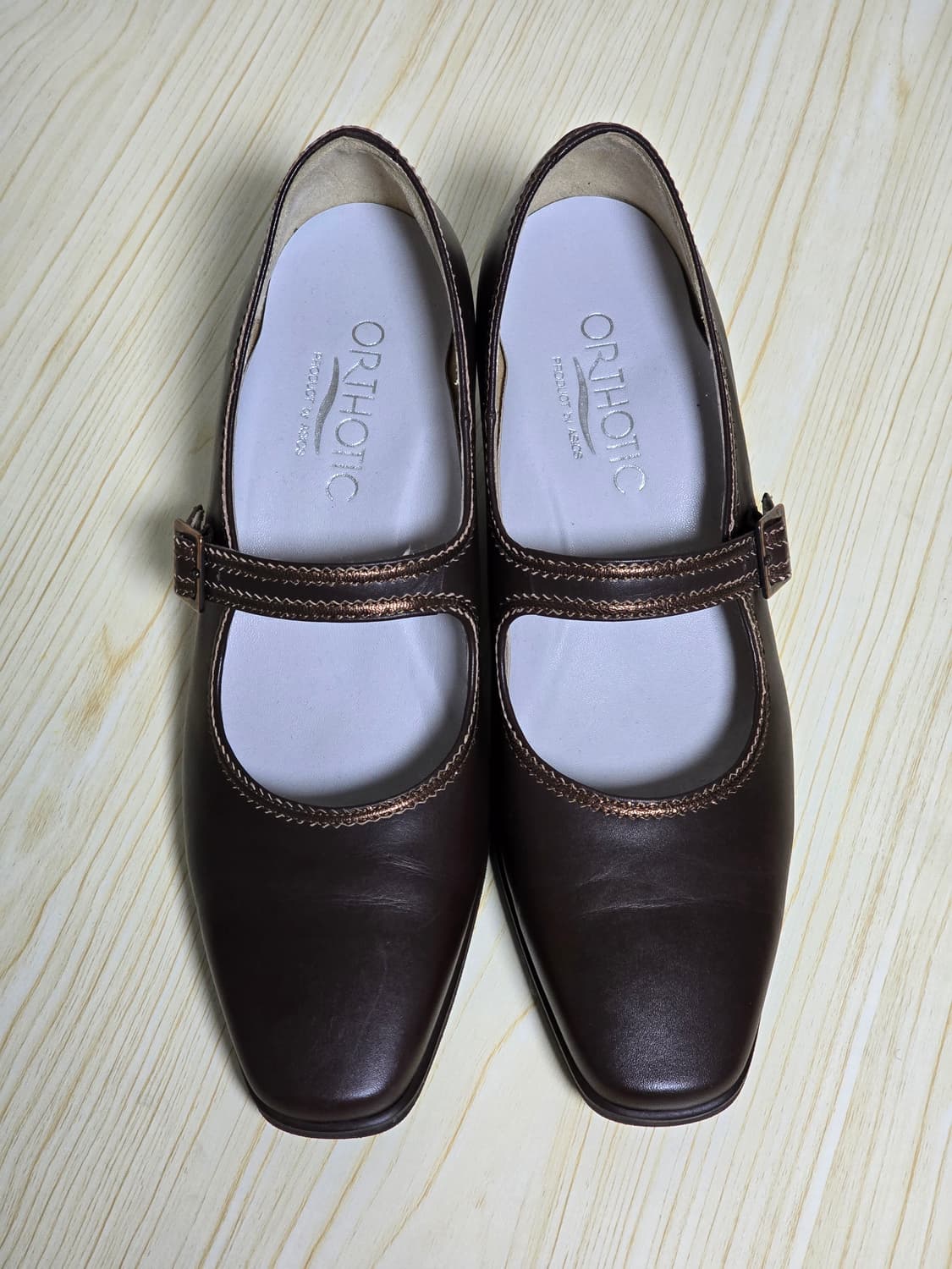 아식스 오소틱스 브라운 레더 구두 240 상품이미지2