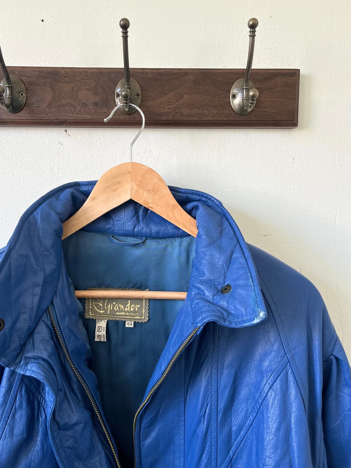 80‘s Giandor 실루엣 레더 자켓 상품이미지2