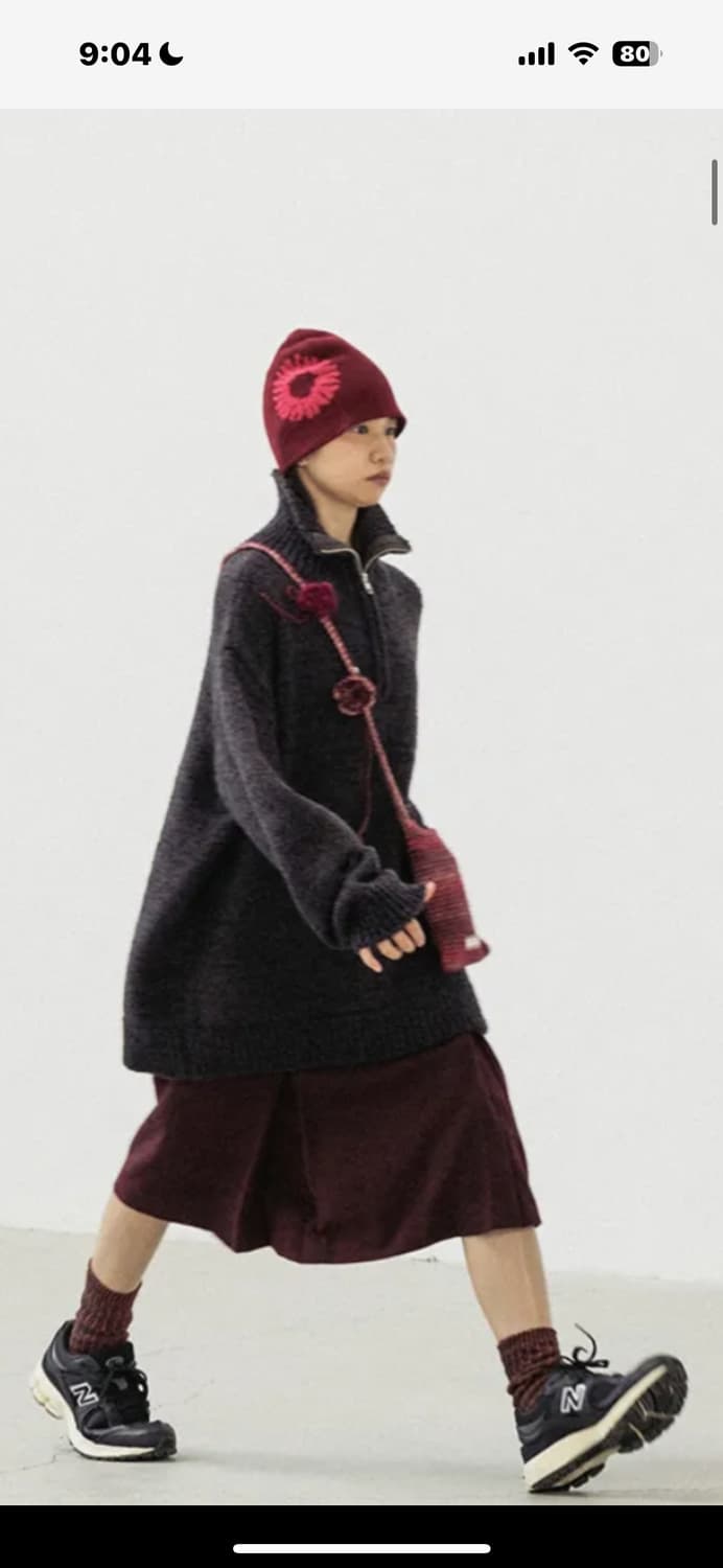 999휴머니티 버건디 로고 심볼 자카드 비니 상품이미지2