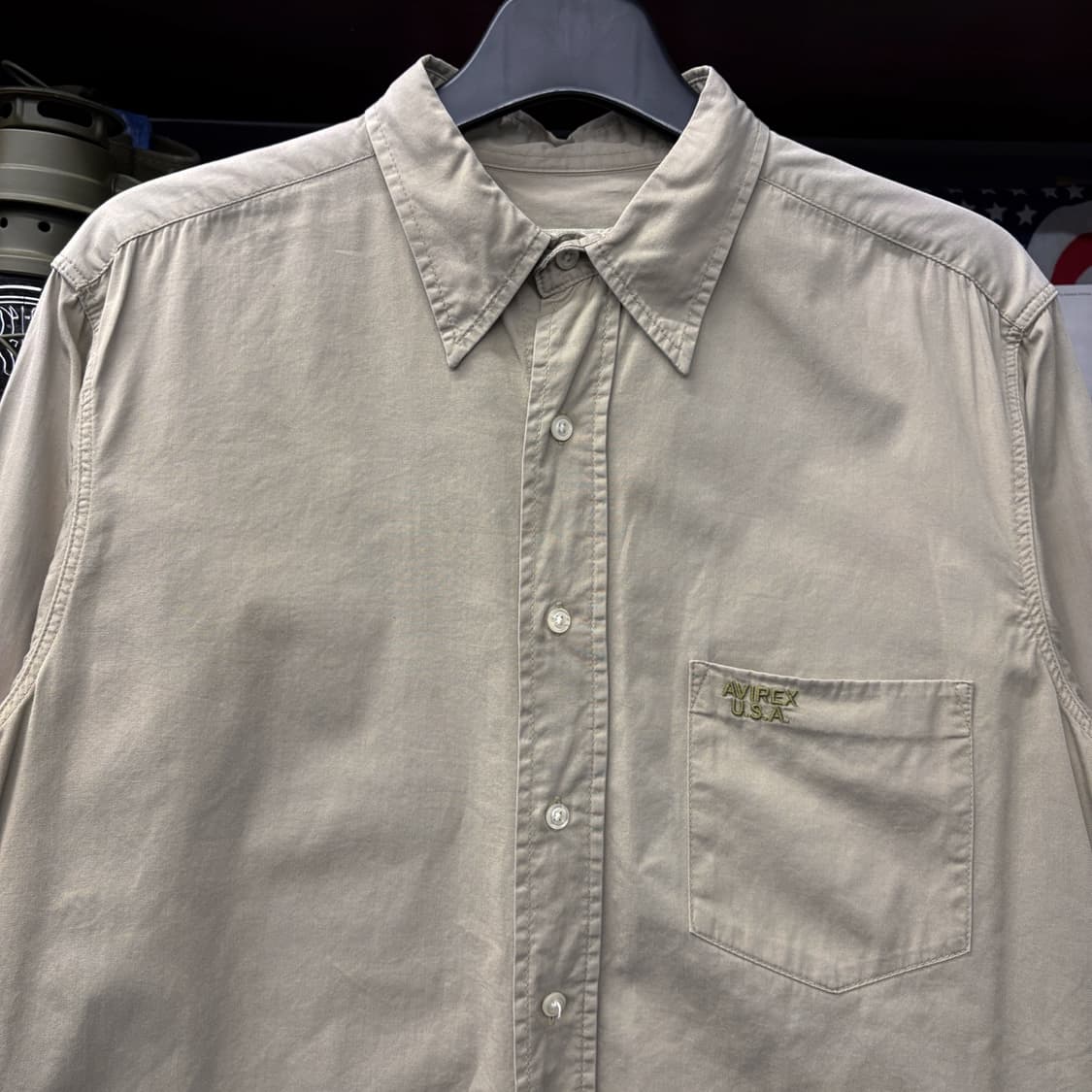90s 아비렉스 자수포켓 클래식 코튼셔츠 미국생산 N442 상품이미지3