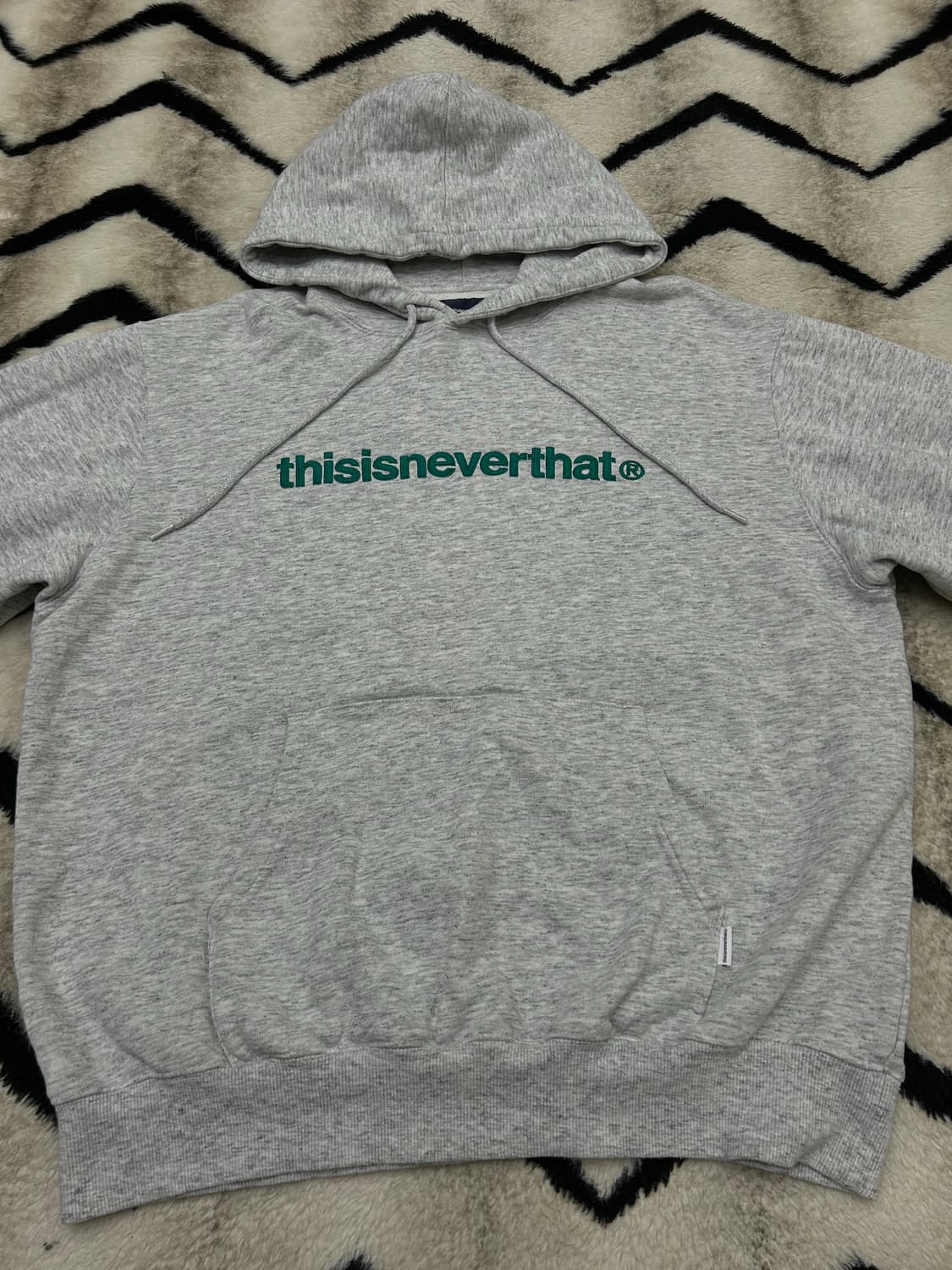 [M]디스이즈네버댓 T-로고 오버핏 후드/라이트그레이 상품이미지3