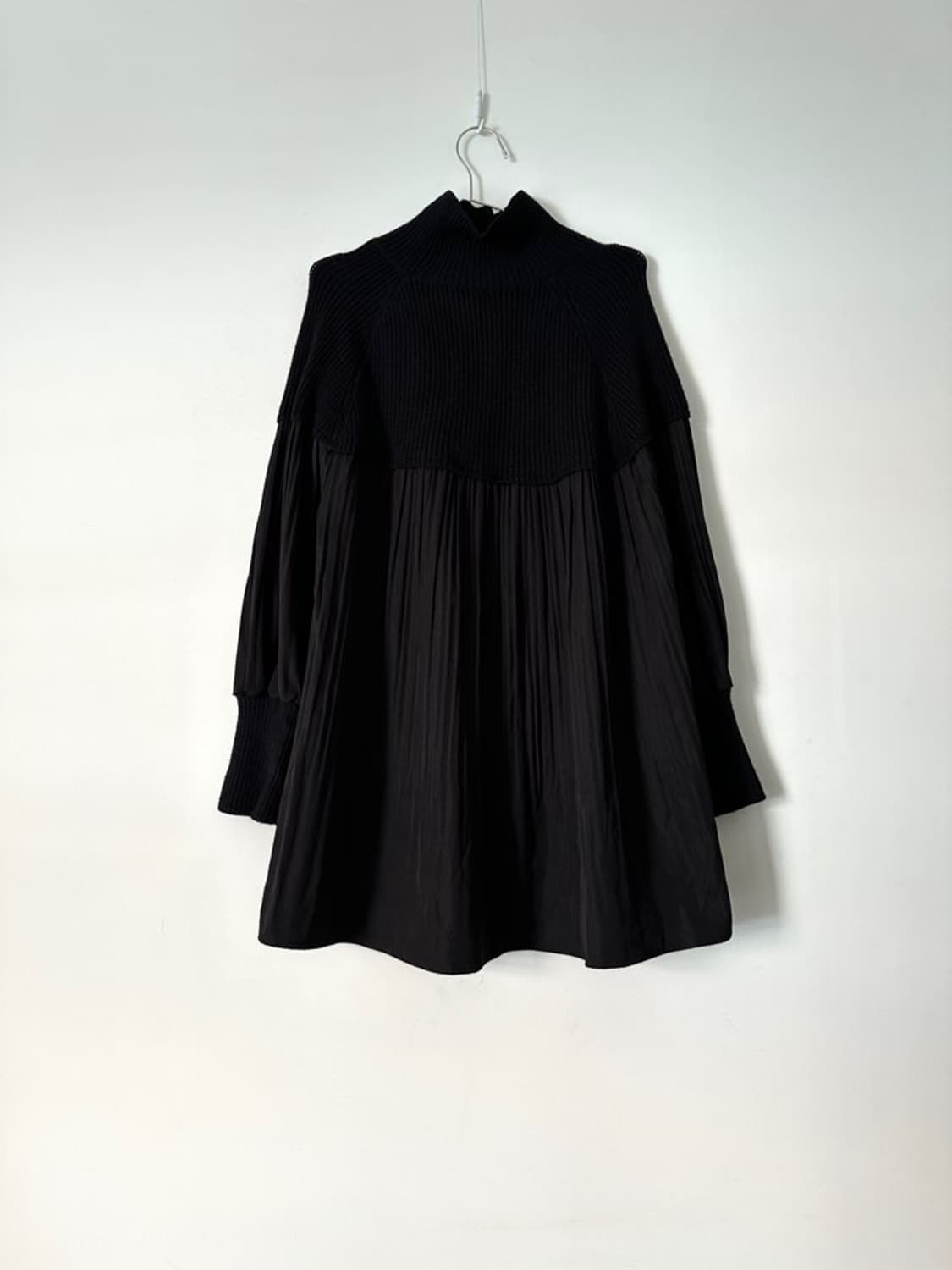 Ribbed pleats mix ops / black 상품이미지9