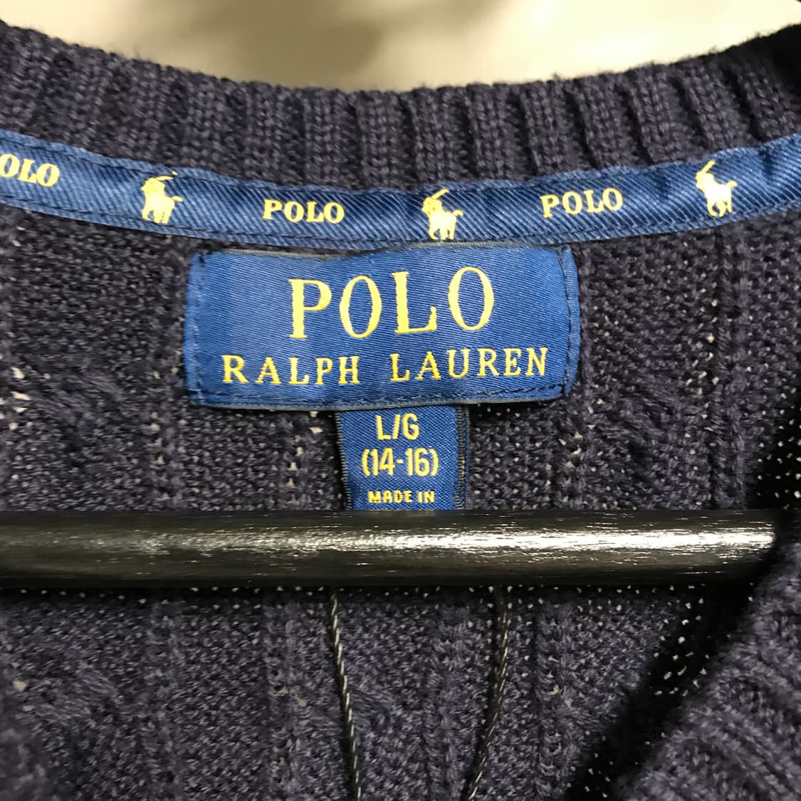 폴로 랄프로렌 케이블 니트 베스트 네이비 L14-16(W)  상품이미지5