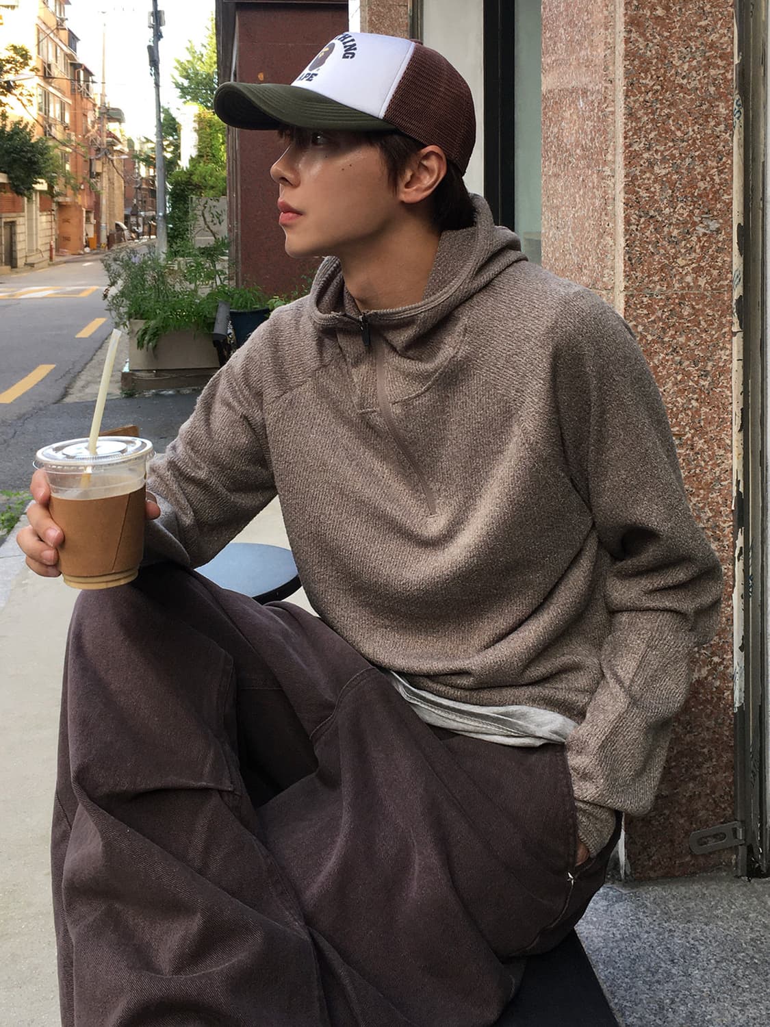 웨이빙 하프 집업 후드 (hoibo) 상품이미지1
