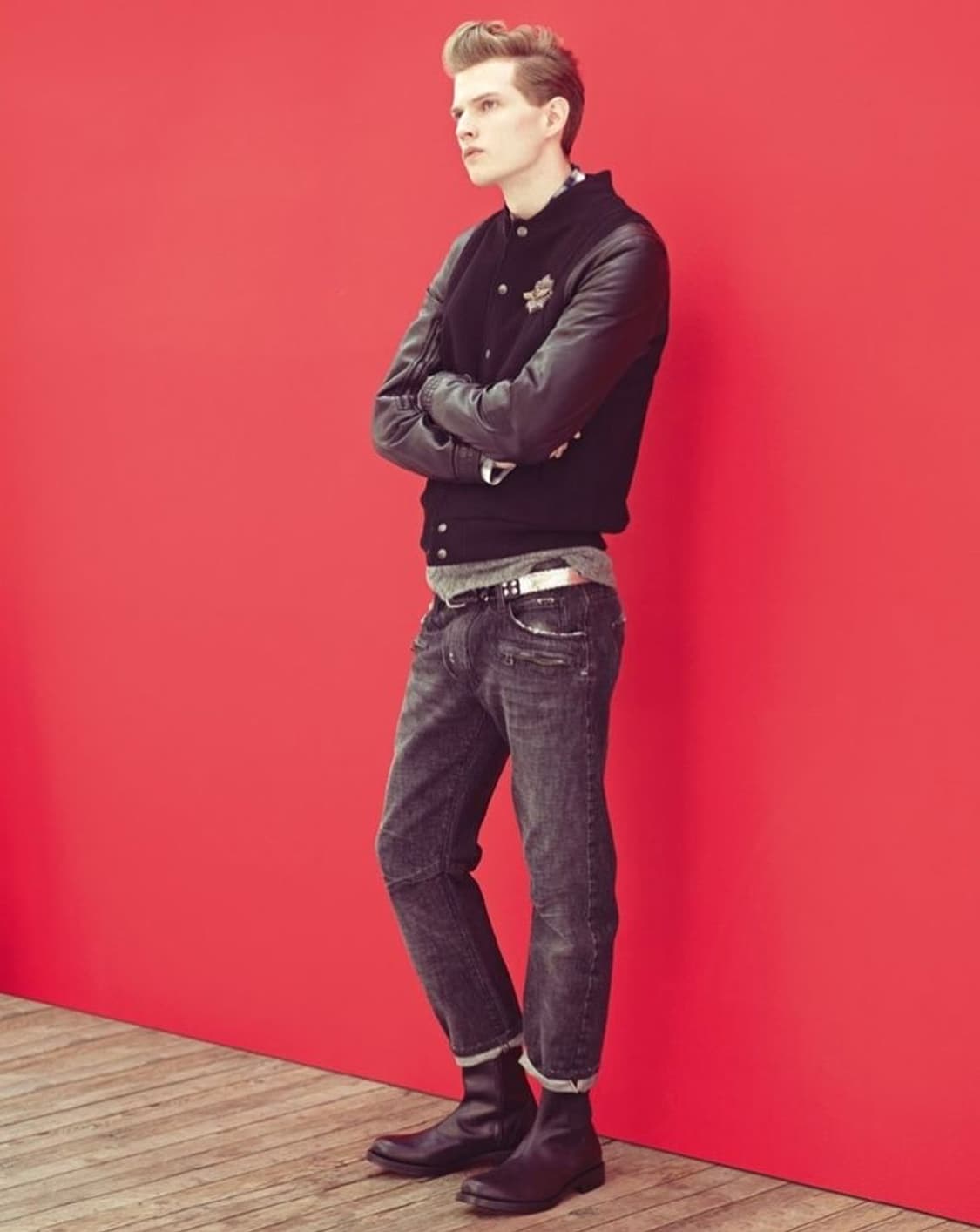 발망 SS10 레더 바시티 자켓 레드 상품이미지2