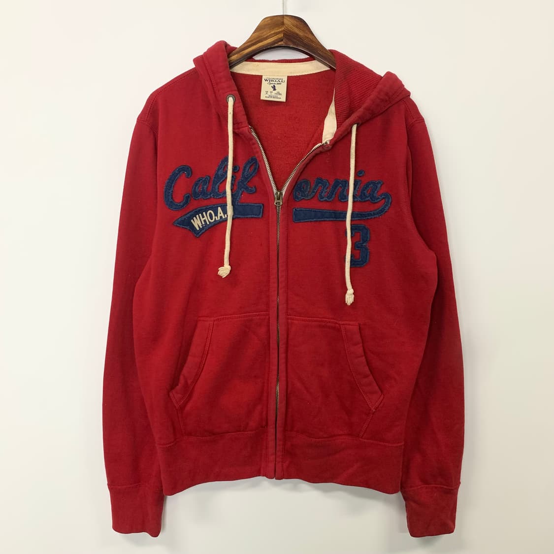 후아유 y2k 와투케 레드 후드집업 상품이미지2