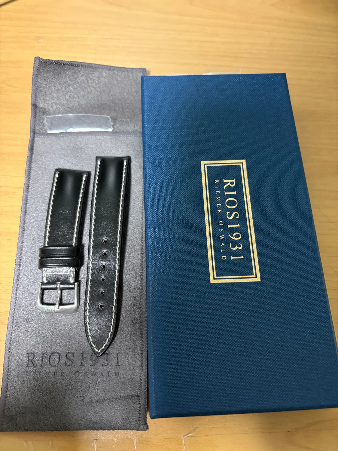 리오스 코도반 스트랩(신품, 블랙, 20mm) 상품이미지1