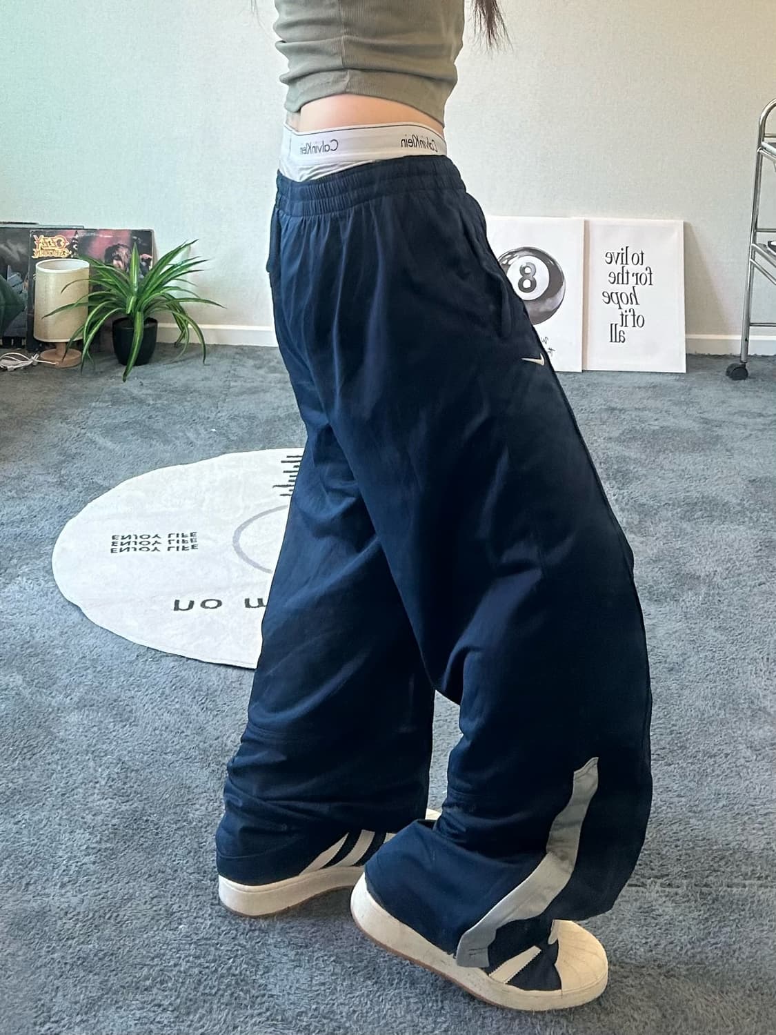 90s NIKE 네이비 져지 트랙팬츠 상품이미지2