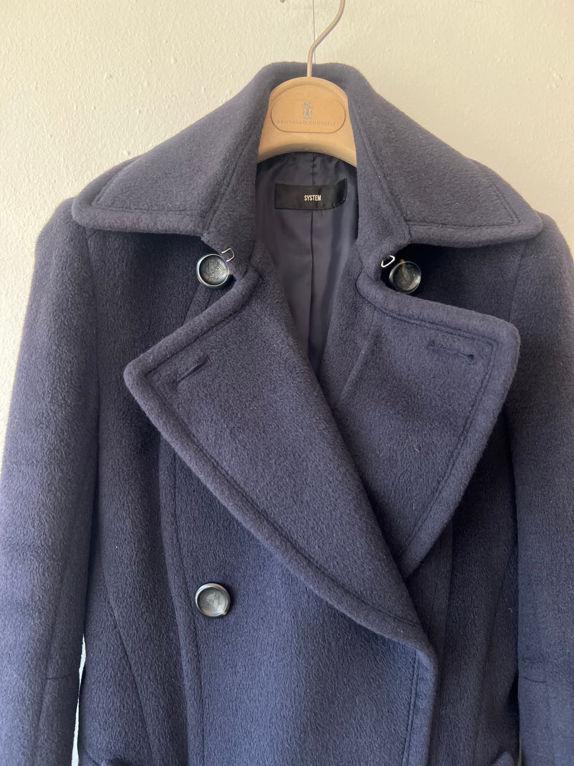 시스템 여성 네이비 울코트 더블코트 상품이미지1