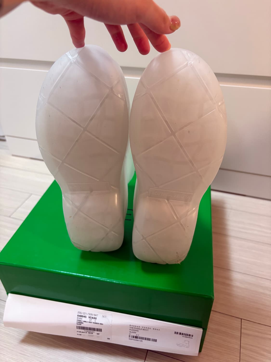 보테가베네타 러버부츠 장화 퍼들부츠 37 클리어 상품이미지4