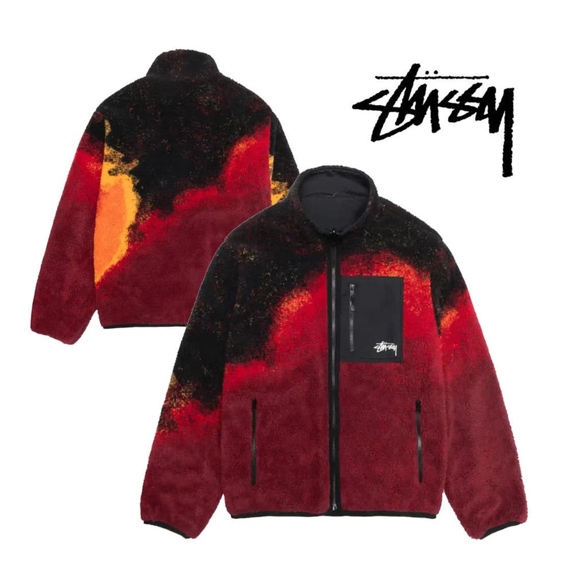 스투시 쉐르파 리버시블 후리스 라바 상품이미지1