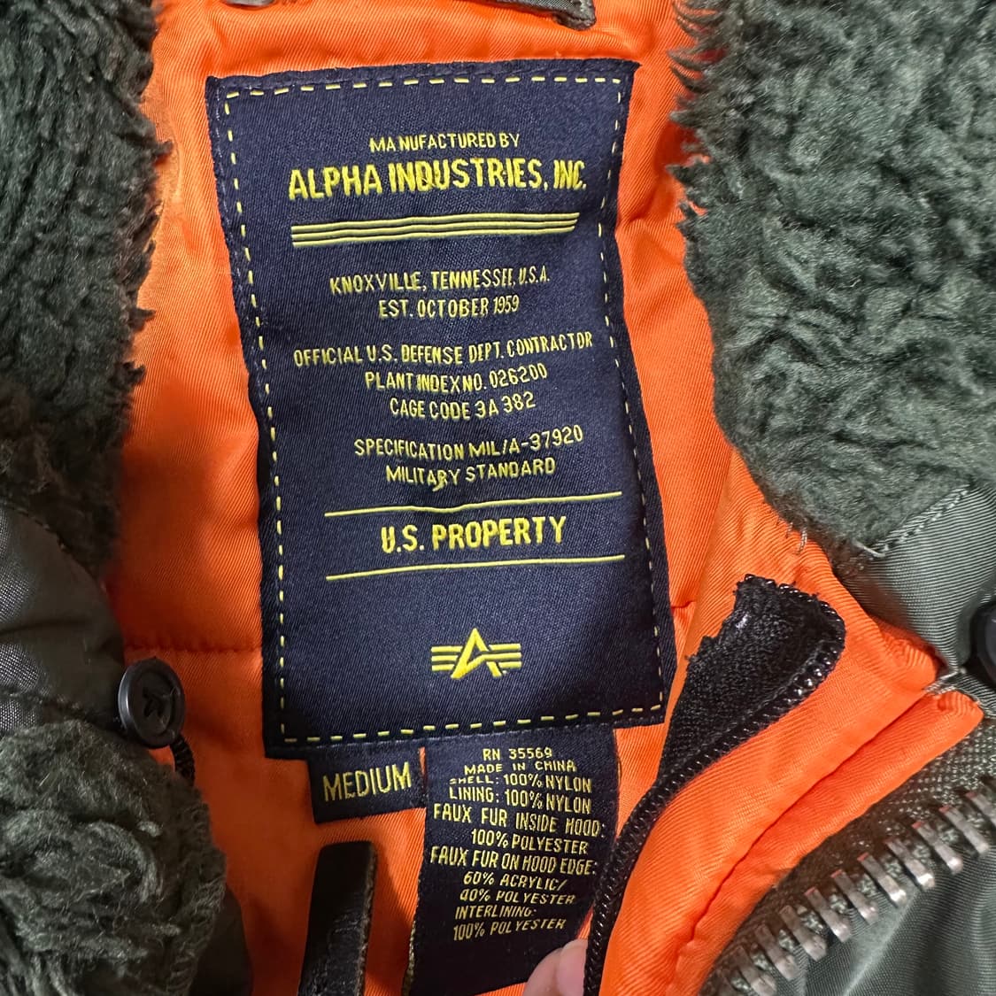 ✨ (바배) 알파 인더스트리 N3B 야상 자켓 점퍼 상품이미지3