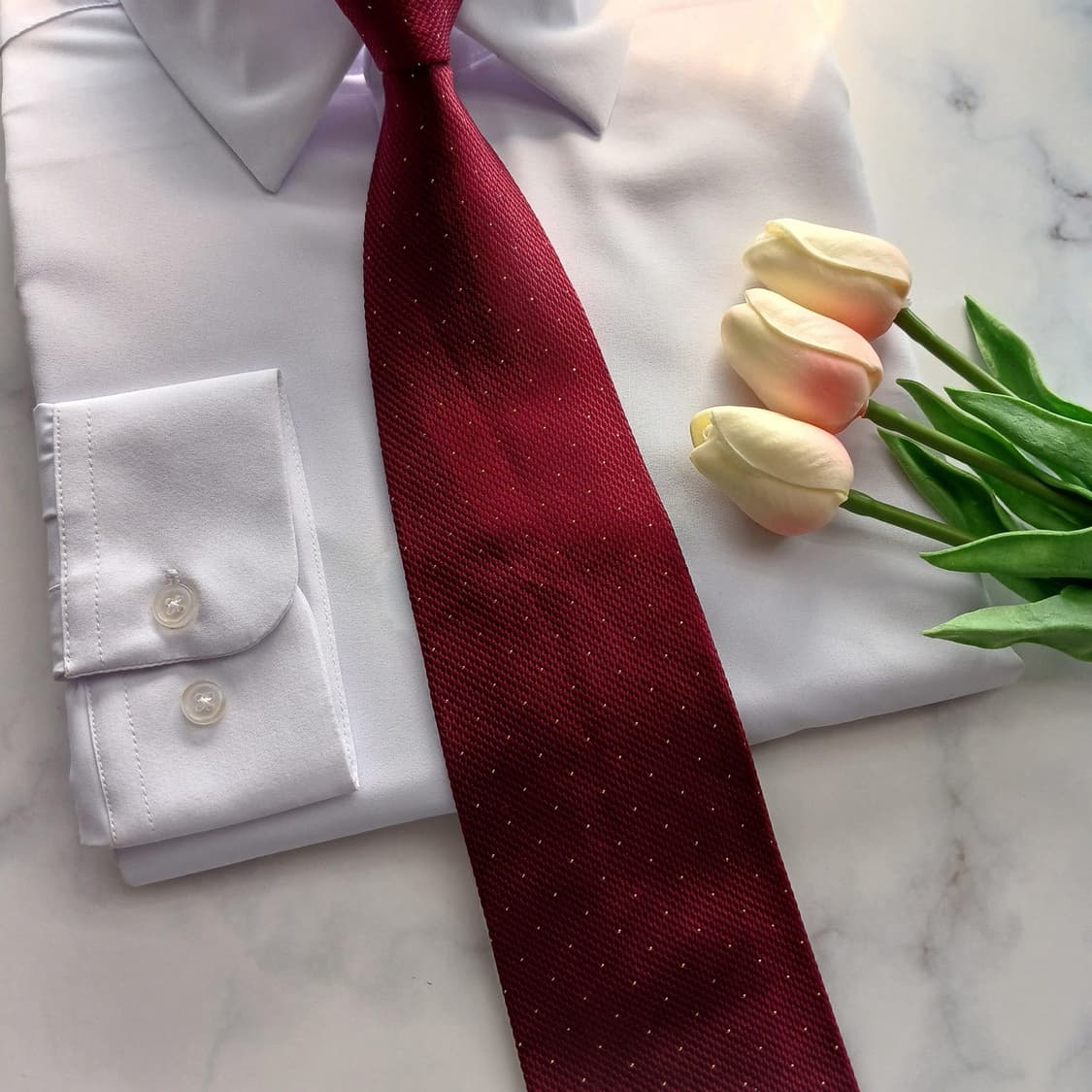 피에르 발망 실크 버건디 도트 넥타이 9.2cm A등급 A18650
 상품이미지6