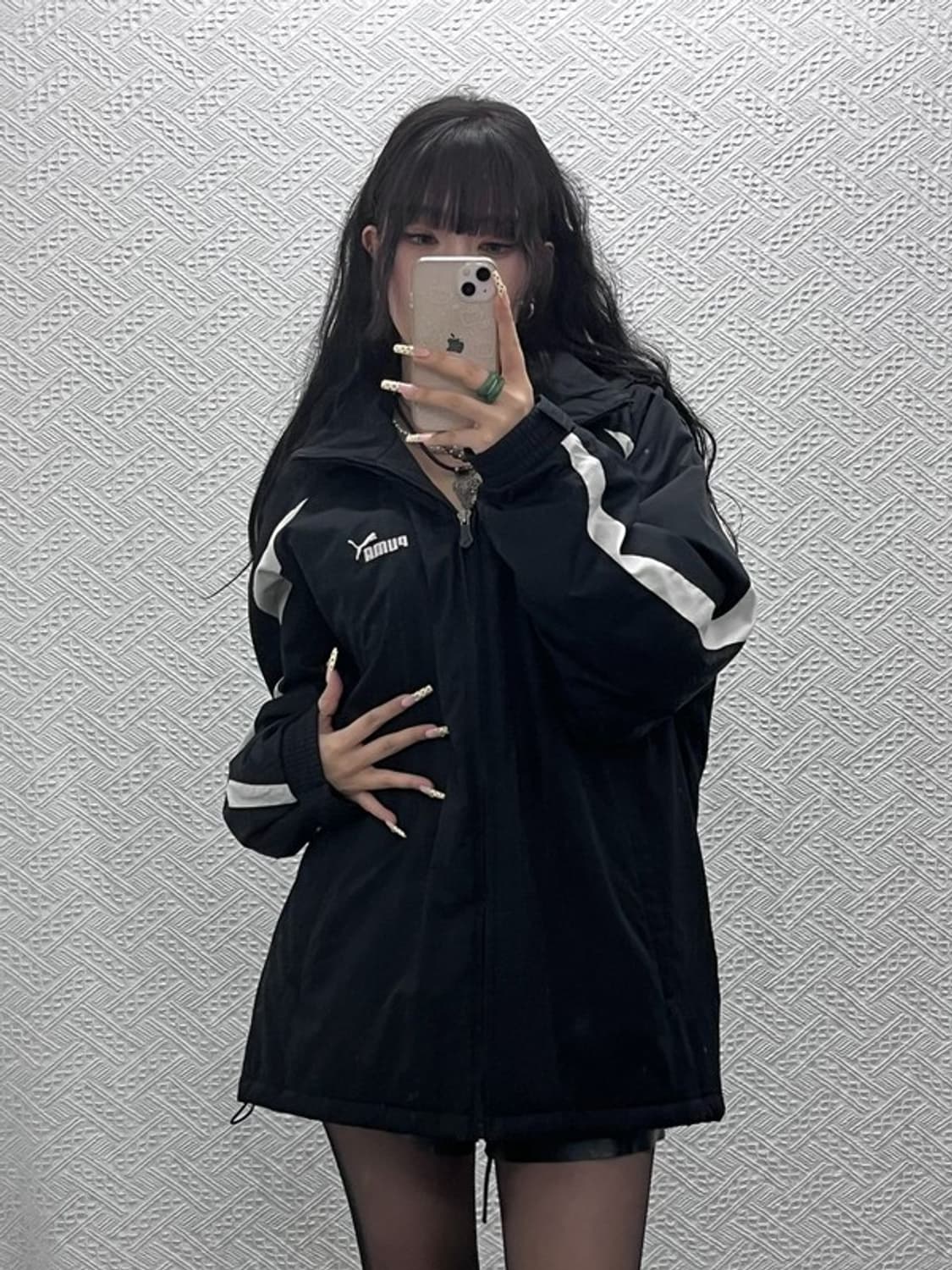 푸마 올드스쿨 레트로 슬리브배색 바람막이 자켓 L C09994 상품이미지2