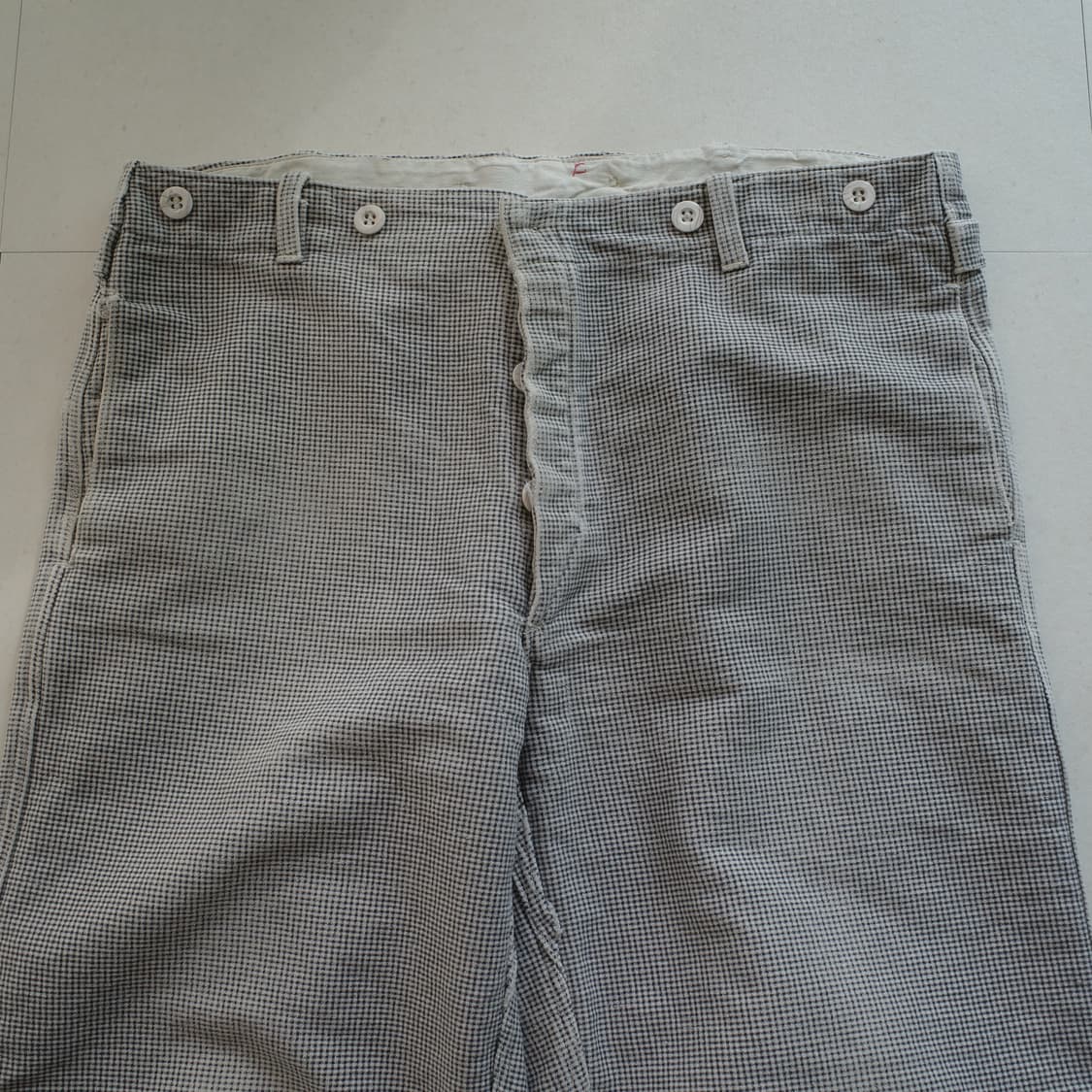 50s-60s 프렌치 헤비코튼 하운드투스 신치백 워크팬츠 상품이미지2