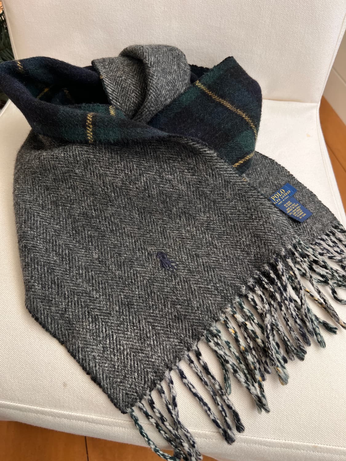 폴로 랄프로렌 체크/헤링본 머플러 상품이미지5