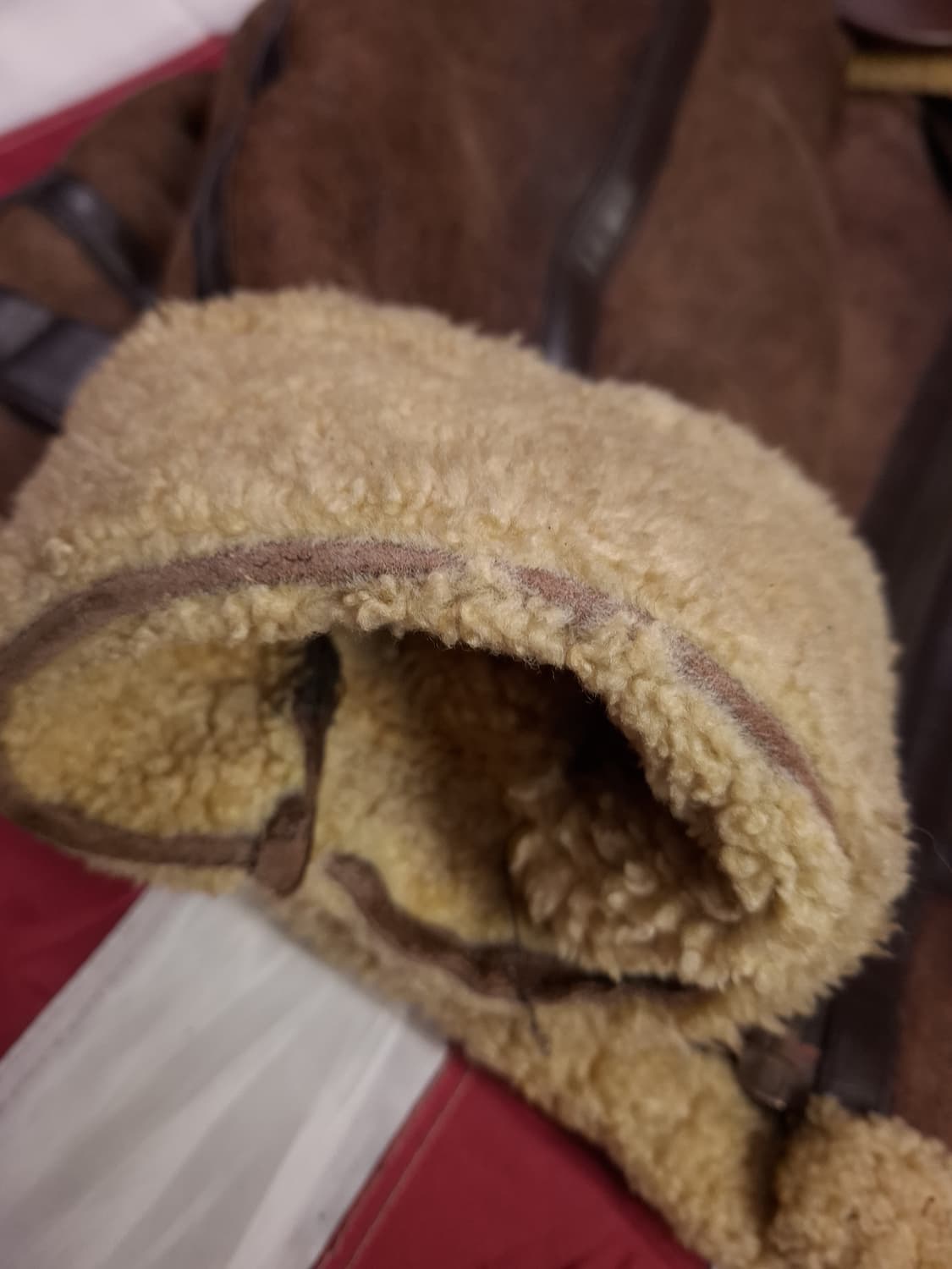 90's 국내산 미공군 B-3 TYPE 천연가죽 항공 폭격기 무스탕 상품이미지7