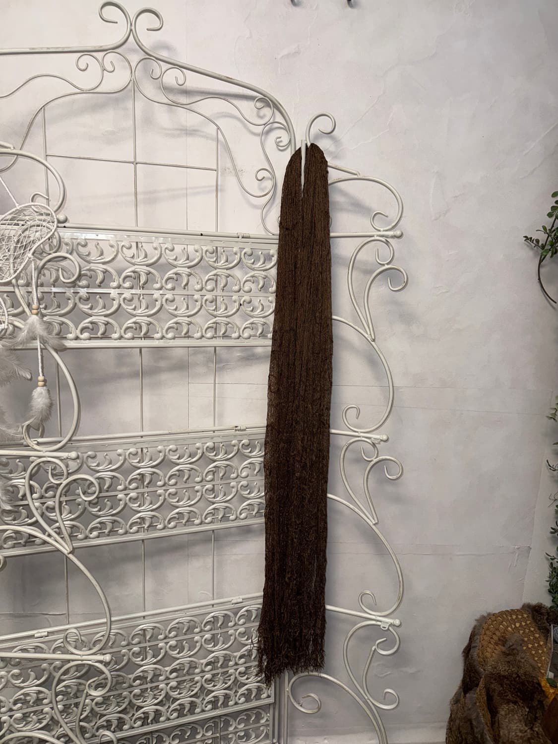 Brown grunge pattered net maxi scarf 상품이미지4