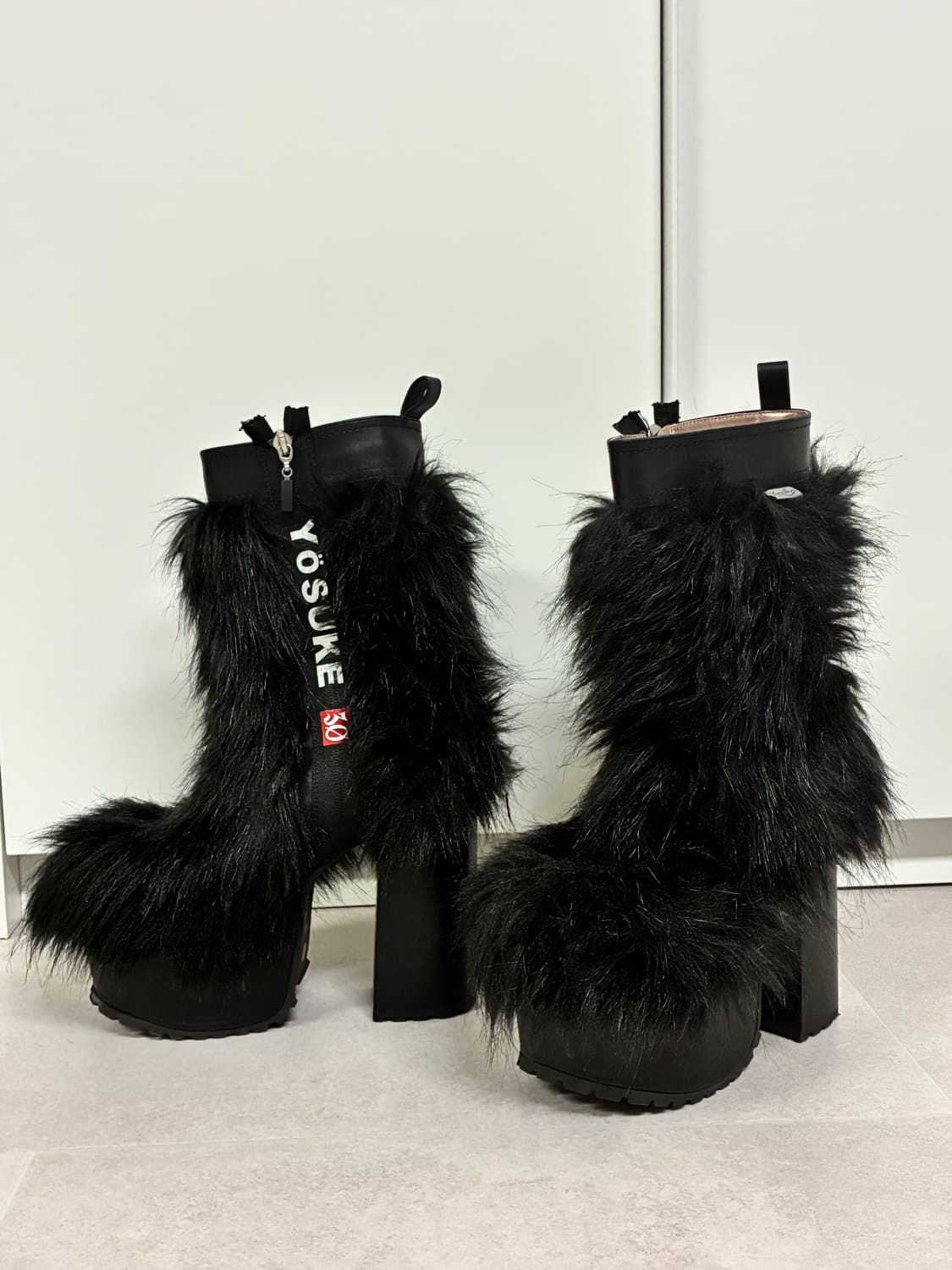 퍼 통굽 힐부츠 240 상품이미지4