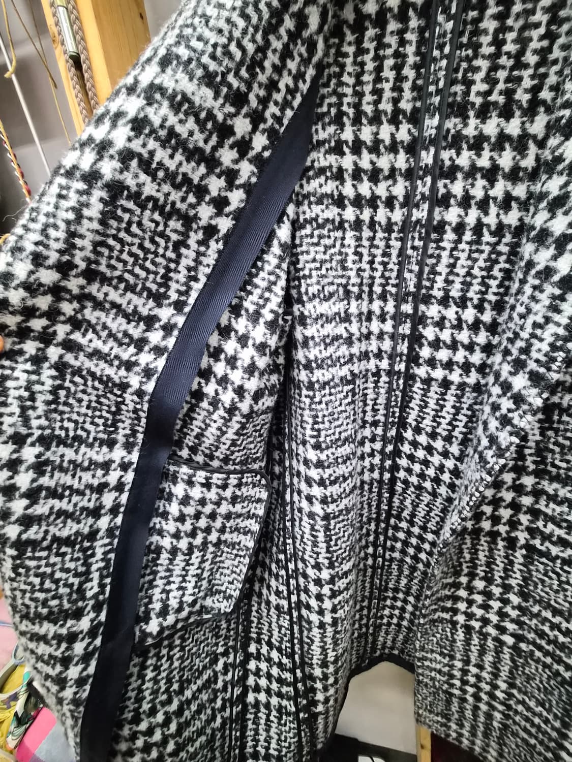 블루밍 울알파카  하운드투스 체크코트 상품이미지7