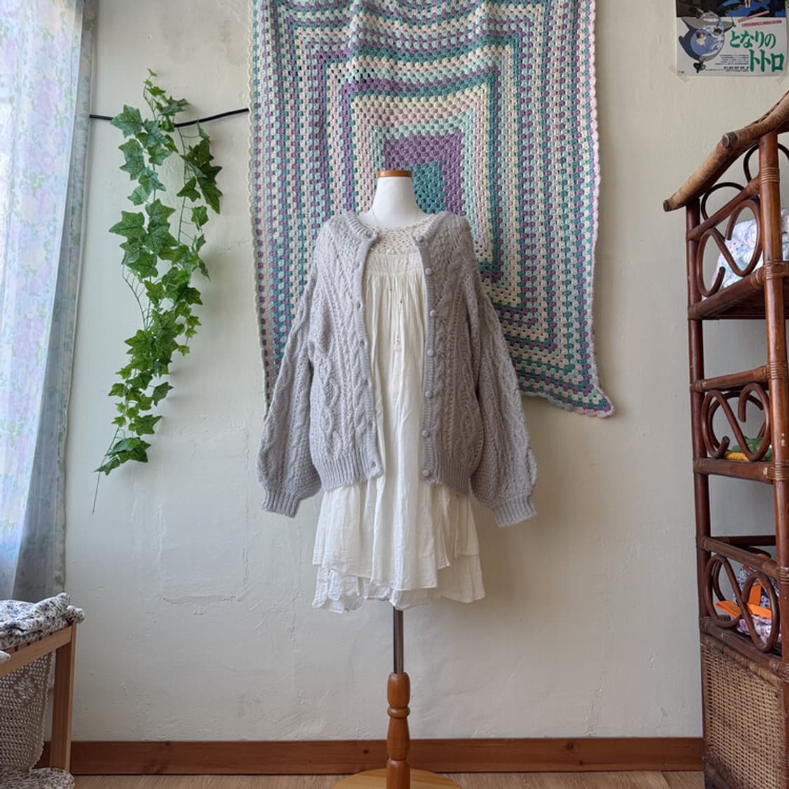 셀니빈티지 잔꽃 와플 티셔츠 상품이미지1