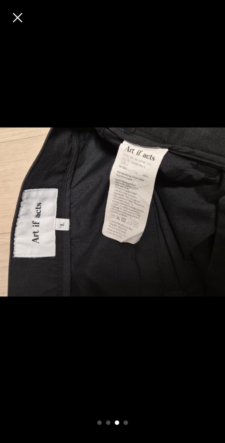 원턱치노팬츠 아트이프액츠 페이디드블랙 상품이미지3