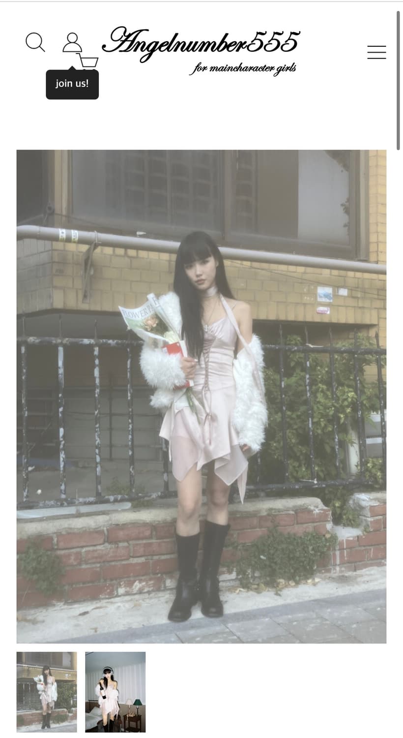 Angelnumber 555 : Satin laceup dress 상품이미지2